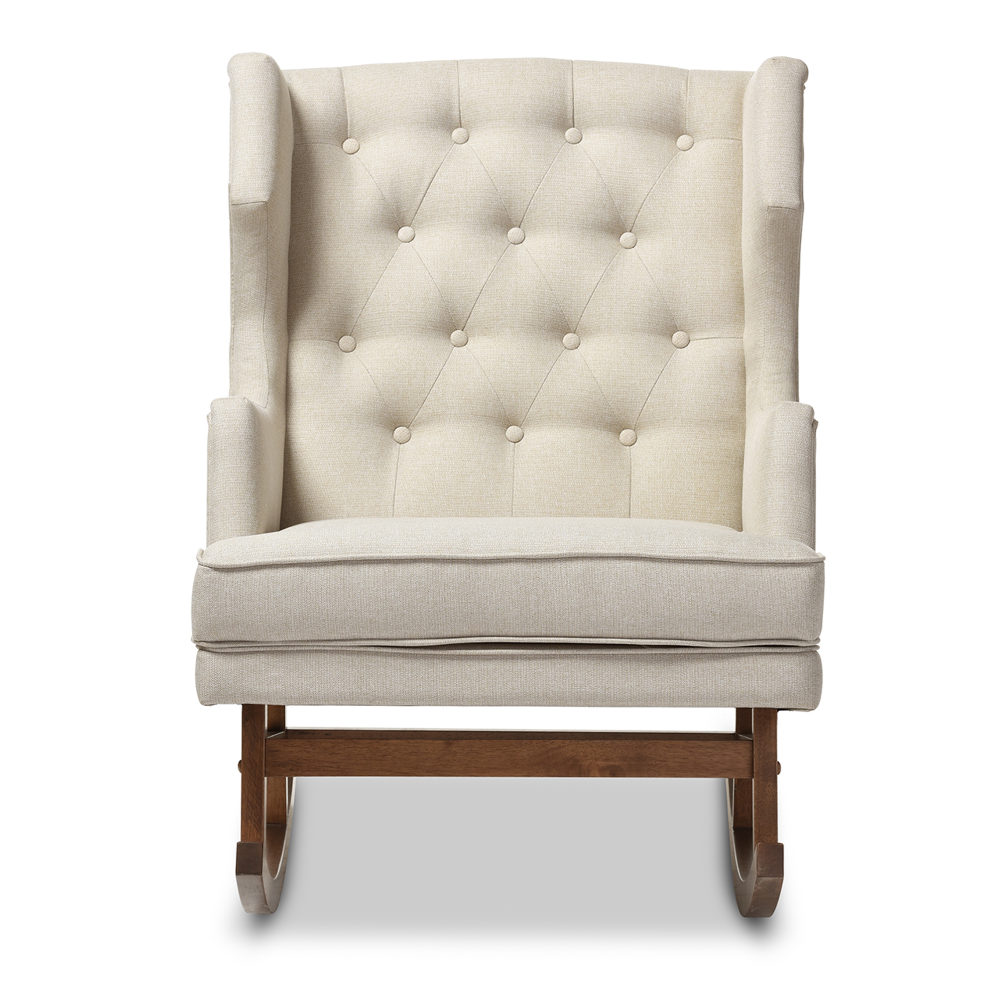 Tufted upholstered best sale wingback rocking chair